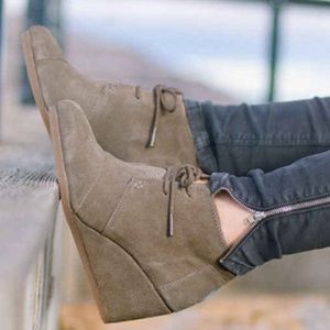 Toms Desert Suede Kala Wedge Bootie